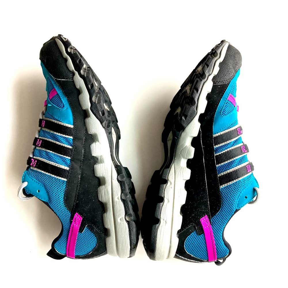 Adidas Women's Athletic Blue / Black/Pink Athletic Running Shoes Sneakers - Picture 3 of 7